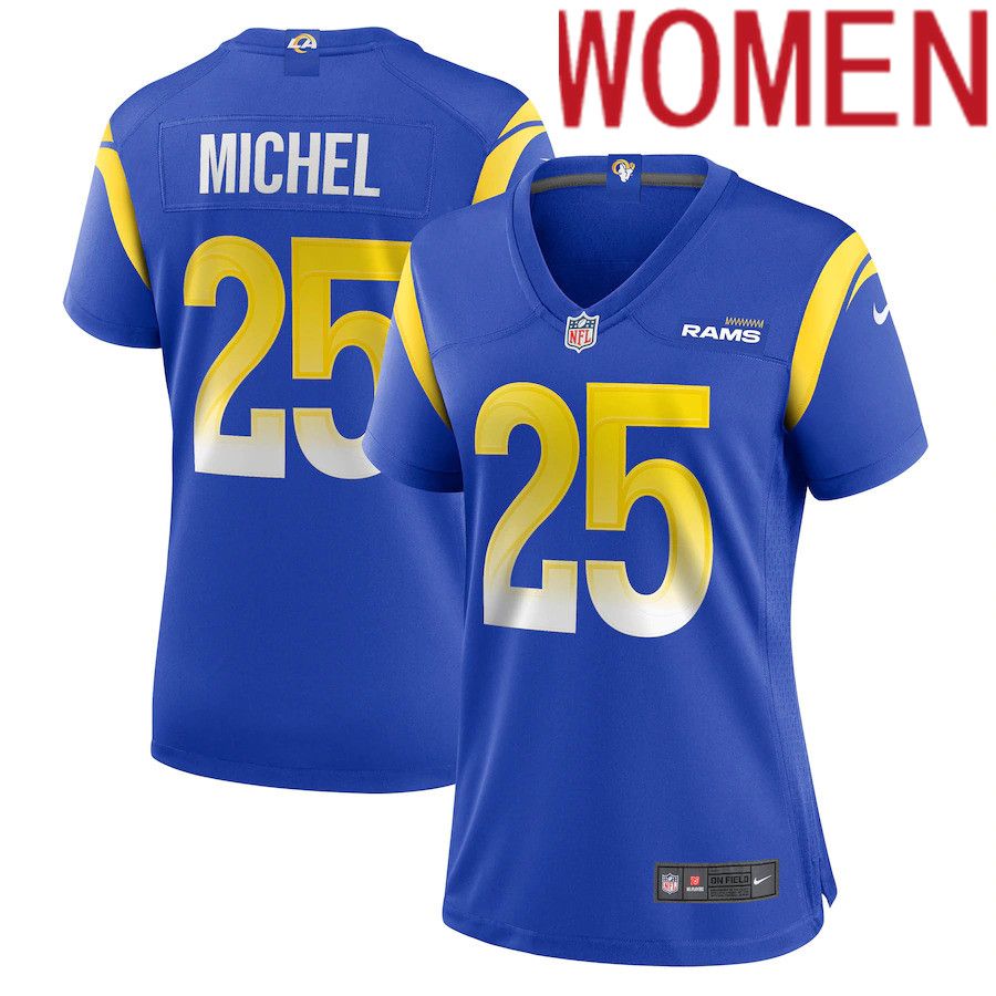Women Los Angeles Rams 25 Sony Michel Nike Royal Player Game NFL Jersey